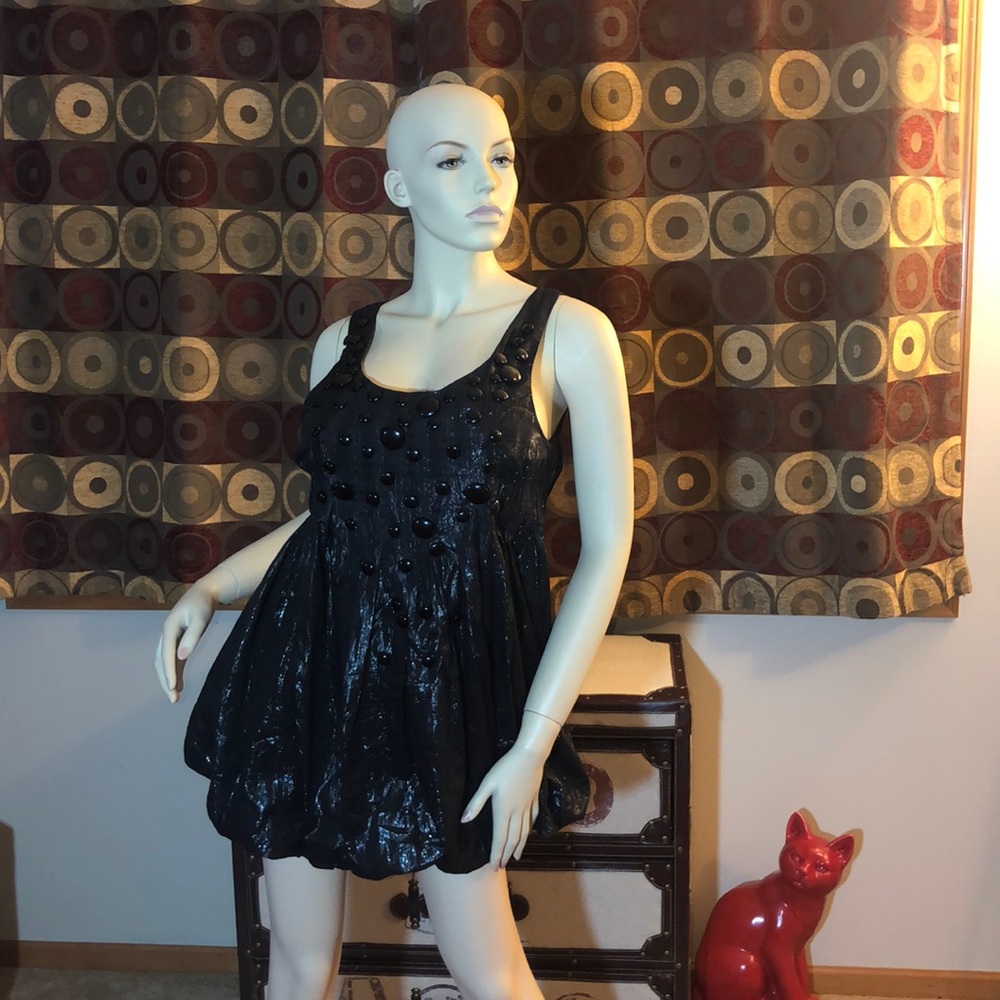 Couture Tank Top Embellished Micro Mini Dress/Top